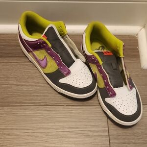Nike Purple and Lime Green Sneakers